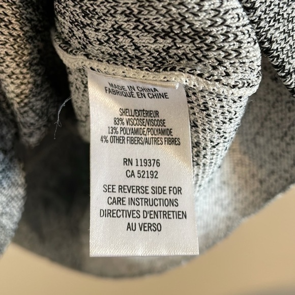 Helmut‎ Lang V-Neck Knit Sweater Long Sleeve Geometric Design Gray White Small - Picture 7 of 8